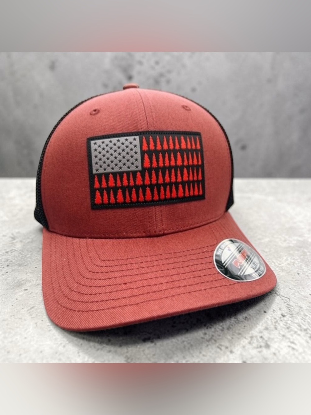 Columbia Tree Flag Mesh Flexfit Fitted Baseball Cap - Picture 2 of 9